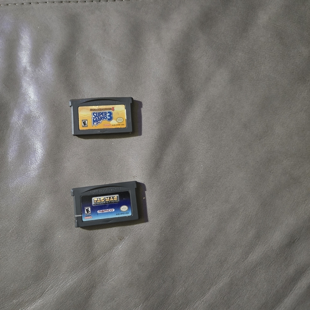 Nintendo Game Boy Advance Game Cartridges Pac- Man Collection And Super Mario 3